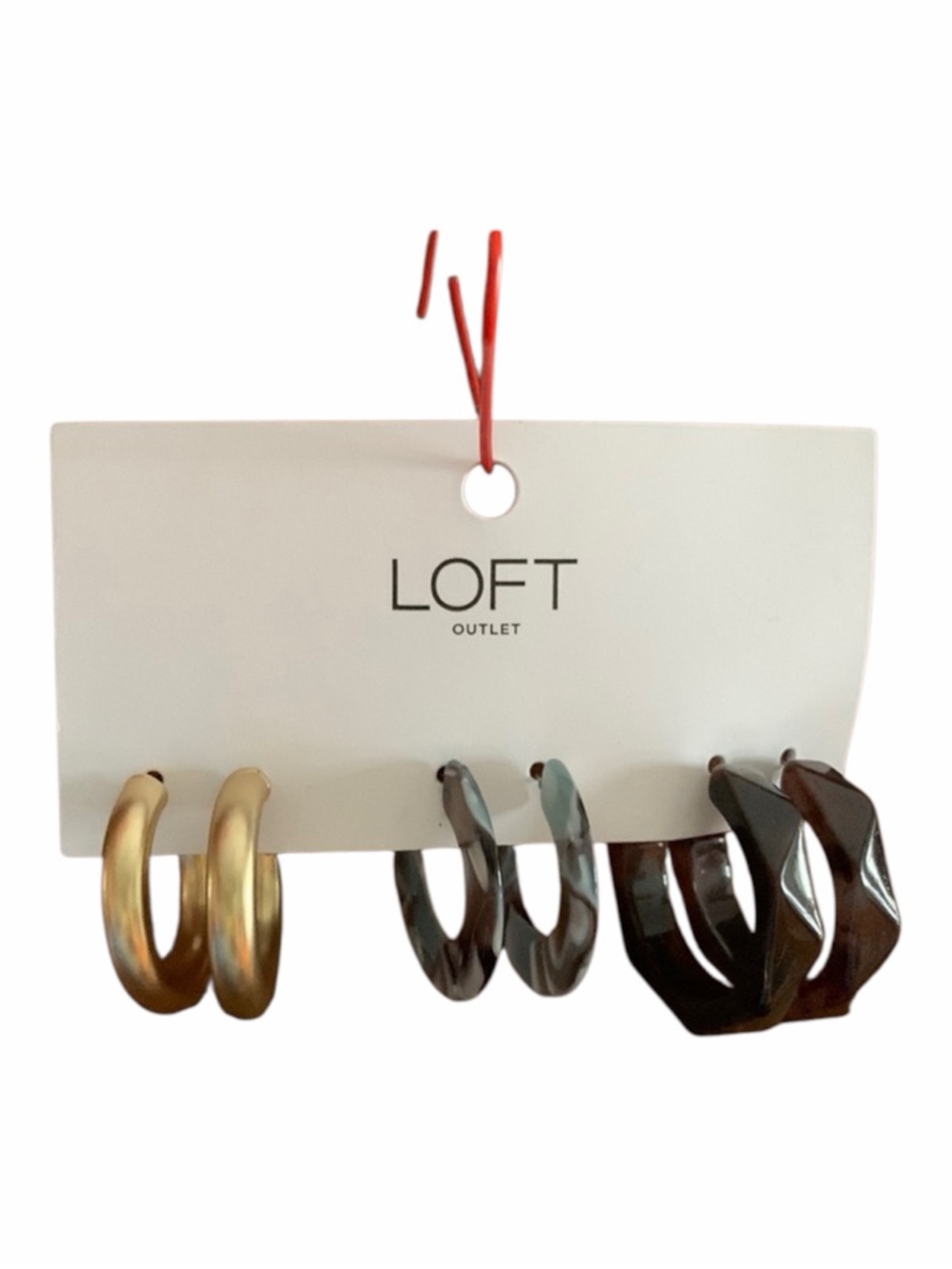 LOFT Hoop & Resin Earrings Set of 3